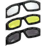 3 Pair Motorcycle Riding Glasses Smoke Clear Yellow
