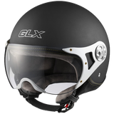 GLX Copter Style Open Face Motorcycle Helmet (Matte Black Small)