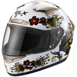 GLX Whisper Full Face Motorcycle Helmet White