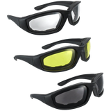 3 Pair Motorcycle Riding Glasses Smoke Clear Yellow