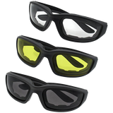 3 Pair Motorcycle Riding Glasses Smoke Clear Yellow